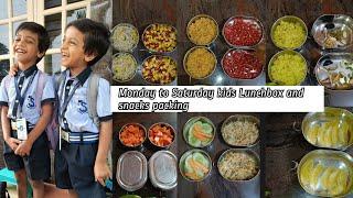 Monday to Saturday kids Lunchbox and snacks packing ideas/ weekly indian lunch box packing ideas