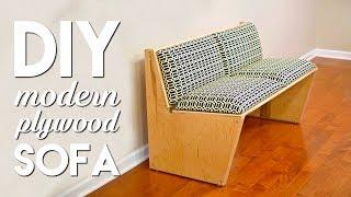 DIY Modern Sofa | How To Build With 1 Sheet of Plywood - Woodworking