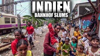 Die Bahnhof Slums am größten Ghetto Asiens (Mumbai, Indien)