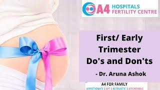 Early Pregnancy do's and don'ts | First Trimester Covid 19 pandemics | A4 Fertility | A4 hospital