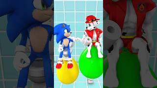 Marshall vs Sonic Funny Moment! Who Will Win in GTA #pawpatrol #funny #animation