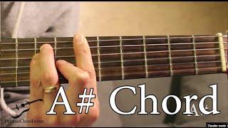 A Sharp Chord (A#) on Guitar (6th Fret)