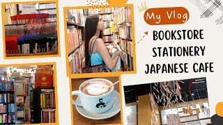 My VLOG with a Bookstore, Stationery and a Japanese Cafe II Saumya's Bookstation