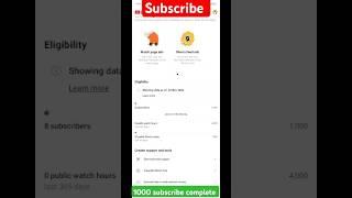 1000 Subscribe complete short || monetization  #ytshorts #subscribe #shorts #youtubeshorts