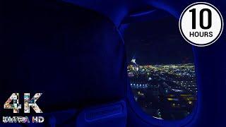 Takeoff & Landing Dark Screen Airplane White Noise Ambience | Flight Attendant | Call Ding| 10 Hours