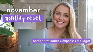 November Monthly Reset Routine 2023 | goal setting, October reflections & expenses | Plan with Me!