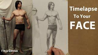 Timelapse - Classical Figure Drawing  & Tips on Technique from a Genius(Me)