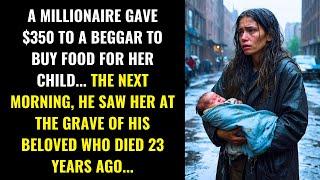 MILLIONAIRE GIVES $350 TO BEGGAR AND THE NEXT DAY SEES HER AT HIS LOVER'S GRAVE WHO DIED 23 YEARS...