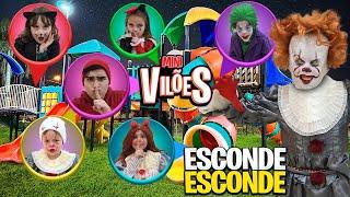 ESCONDE ESCONDE POR LOCALIZAÇÃO COM TODOS OS FILHOS DE TODOS OS SUPER VILÕES !!! MINI VILÕES