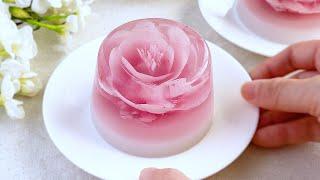 Flower Jelly | Glass Flower Jelly | Agar-agar Recipe | 花燕菜糕