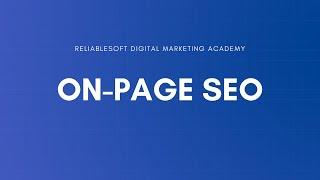 On Page SEO Step By Step (Complete Video for Beginners to SEO)