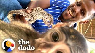 Baby Monkey Can't Stop Hugging This Baby Deer | The Dodo