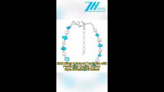 GN-20241101-01 S925 Silver & Natural Turquoise with Pearls High Quality  Luxury  Style Bracelet Hot