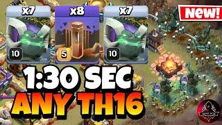 Th16 Witch Golem Attack With 8 Earthquake Spell | Best Th16 Attack Strategy in Clash of Clans