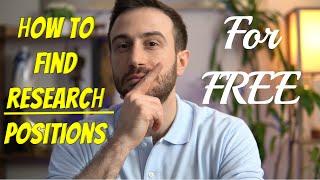 How to Find a Research Position in the US For FREE?