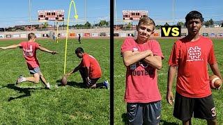 FOOTBALL KICKING CHALLENGE vs VARSITY KICKER!