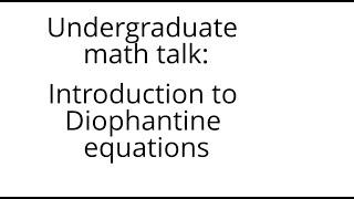 Introduction to Diophantine equations