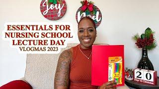 Essentials for Nursing School: Lecture Day | VLOGMAS 2023