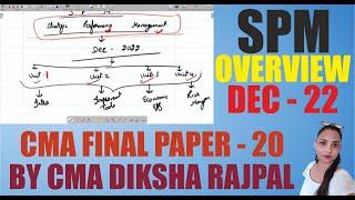 CMA FINAL SPM OVERVIEW FOR DEC -22 EXAM || CMA DIKSHA RAJPAL || RUDRA EDUCATION & TRAINING HUB