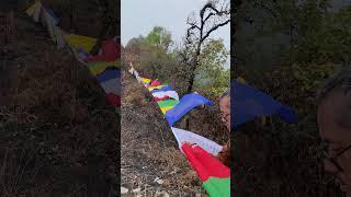 Raising Prayer flags at Samthar Village, Kalimpong