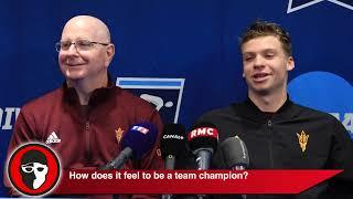 Leon Marchand & Bob Bowman FULL NCAA Team Champion Interview