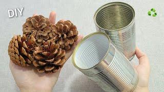 I make MANY and SELL them all! Genius Recycling Idea with Empty cans and pine cone - Amazing trick