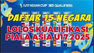 DAFTAR 15 NEGARA LOLOS Kualifikasi Piala Asia U17 2025 ~ Juara Grup & 5 Runner Up Terbaik