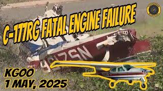 KGOO Fatal Engine Failure on Landing C-177RG 1 May 2025
