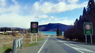 New Zealand scenic drive to Lake Tekapo