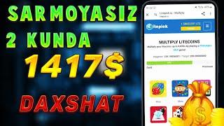 SARMOYASIZ, 2 KUNDA 1417$ DOLLAR DAXSHAT | INTERNETDA PUL ISHLASH #telefondapulishlash