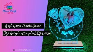 3D Acrylic Multi-LED Lamp | Couple Special | Love Craft Gifts