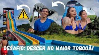 DESAFIO: DESCER NO MAIOR TOBOGÃ DO PARQUE! #parqueaquatico