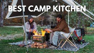 Relaxing couple camping  with new Korean camping gear | Snow Peak IGT TTA Camping Kitchen| ASMR