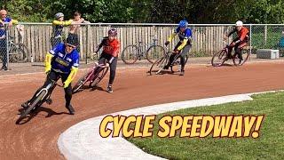 4 LAPS ON BIKES WITH NO BRAKES! // Rich goes to Cycle Speedway - Sheffield v Heckmondwike