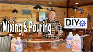 Epoxy Countertops DIY Tutorial: How To Mix & Pour Bar Top Epoxy Resin Self Levling