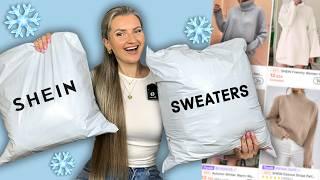 HUGE SHEIN FALL/WINTER SWEATERS TRY ON HAUL *unpacking, reviews and ratings* 