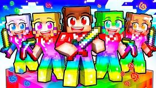 STUCK on One SUPER BLOCK With MY CRAZY FAN GIRLS in Minecraft...