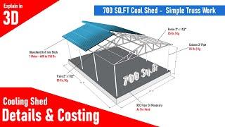 Simple Roofing Shed Work - Truss Work of 700Sq.ft  - Metal Roofing in Tamil