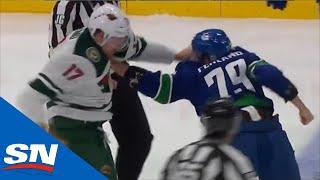 Micheal Ferland and Marcus Foligno Drop The Gloves To Open Canucks And Wild Series