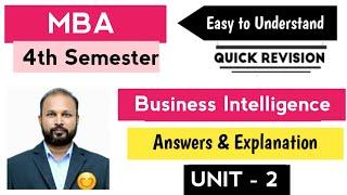 Business Intelligence Unit 2 Quick Revision MBA 4th Semester IV Sem Important  Gunshot OU PU