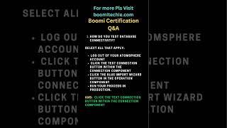 Boomi Certification Q&A 1 #boomitraining #dellboomi #ipaas #mulesoft #boomi #job #btechjobs #iit