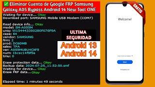 Eliminar Cuenta de Google FRP Samsung Galaxy A05 Bypass Android 14 New Tool ONE Click Fixed ADB Fail