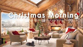 Christmas Morning Ambience - Relaxing Instrumental Christmas Music, Fireplace Sounds, Christmas Cafe