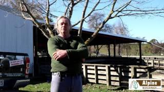 Ike Williams covers his Racewell sheep handler with Alpine Buildings