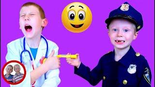 Doctor Set Toys / Doctor Jake and Police Officer Mike Pretend Play/Doctor Kit डॉक्टर सेट العاب دكتور