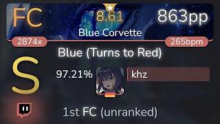 [8.61⭐Live] khz | Fleshgod Apocalypse - Blue (Turns to Red) [Blue Corvette] 97.21% {863pp FC} - osu!