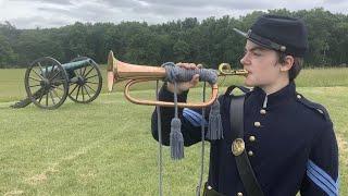 Bugling on Memorial Day Weekend 2023 at the Manassas Battlefield (with Roy Wulf)