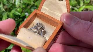 5 Carat Old European Cut Diamond Ring Platinum Crown Solitaire