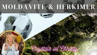 Moldavite and Herkimer Diamond - Crystals with Christy