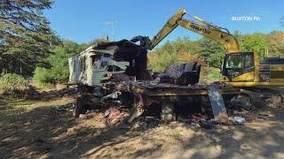 Debris from landslide starting to be cleared from Presumpscot River in Westbrook